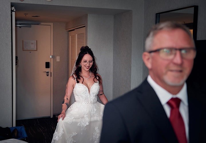 Halifax Marriott Harbourfront Hotel. Alexis and Logan Wedding. First Look. CreativeAlex Photography. Wedding photographers in Halifax